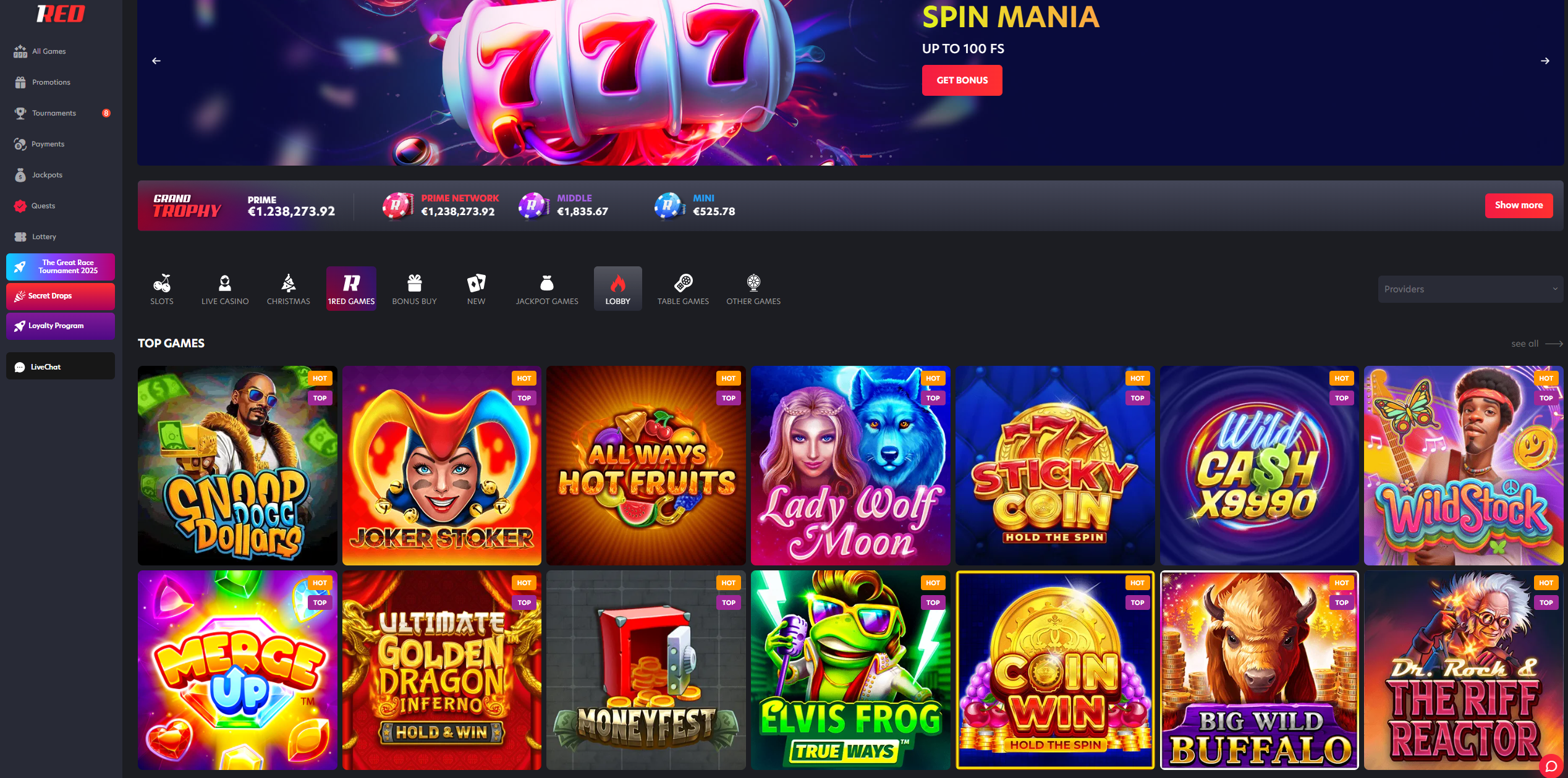 Navigating the intuitive 1RED Casino UK platform